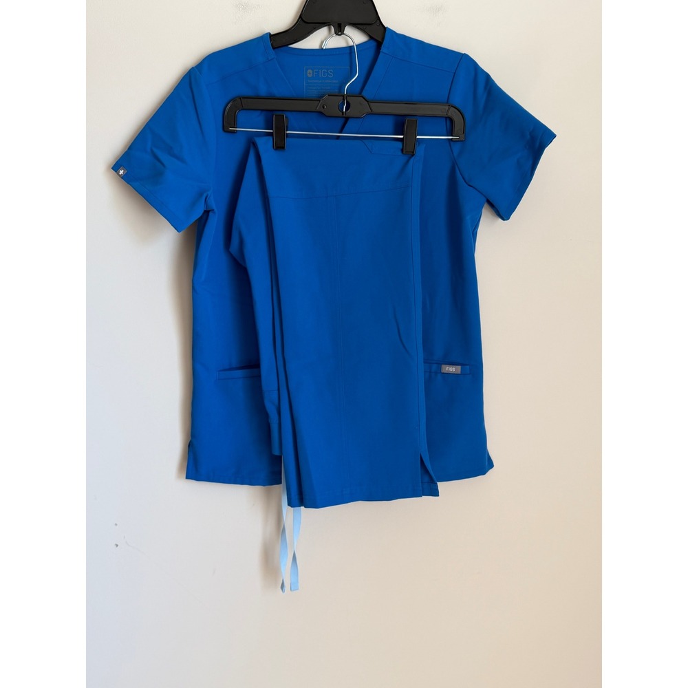 Figs Scrub Set Women S Blue Casma V-Neck Top & Pants Technical Collection